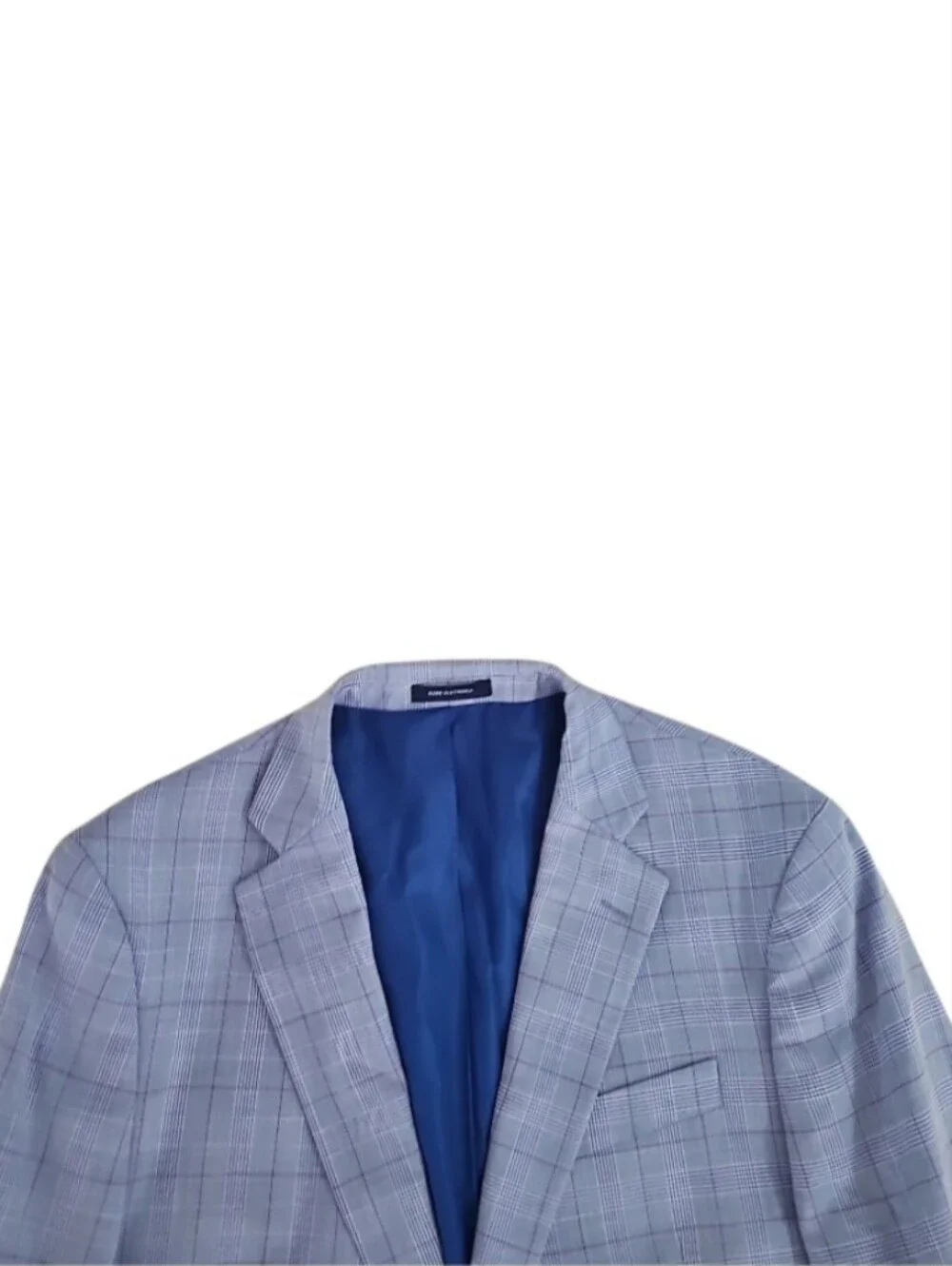 Stafford Glen Plaid Sport Coat Blazer Men’s 44R Blue Windowpane Business Career